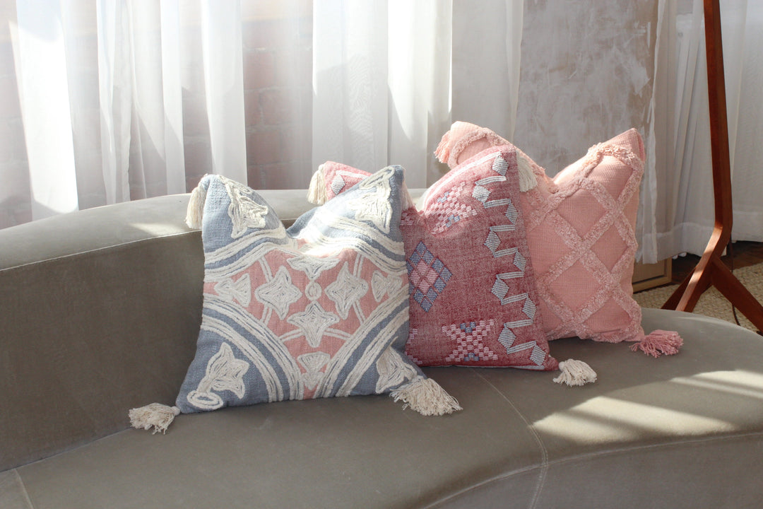 Laila Embroidered Pastel Pillow