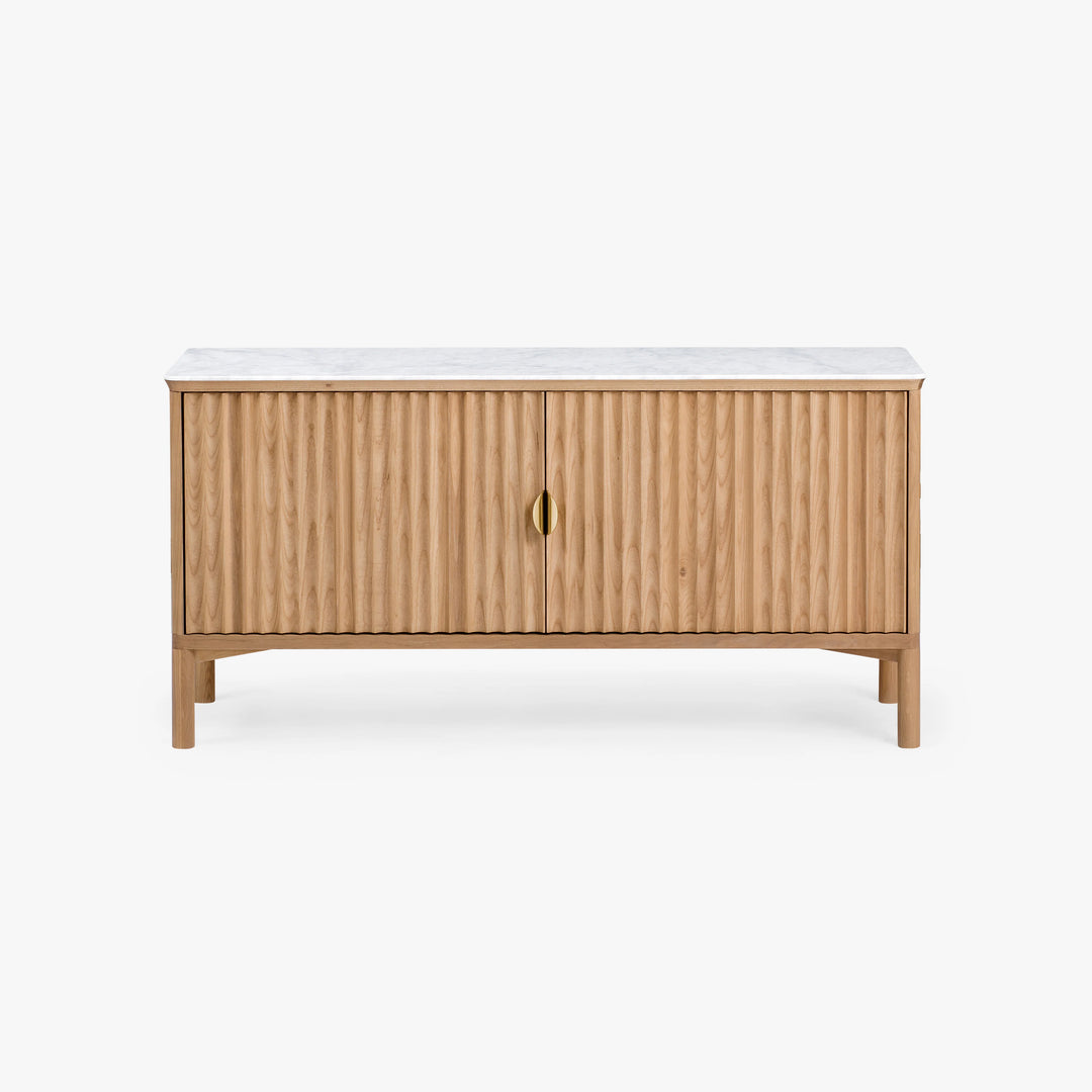 Oak Reeded 2 Door Sideboard