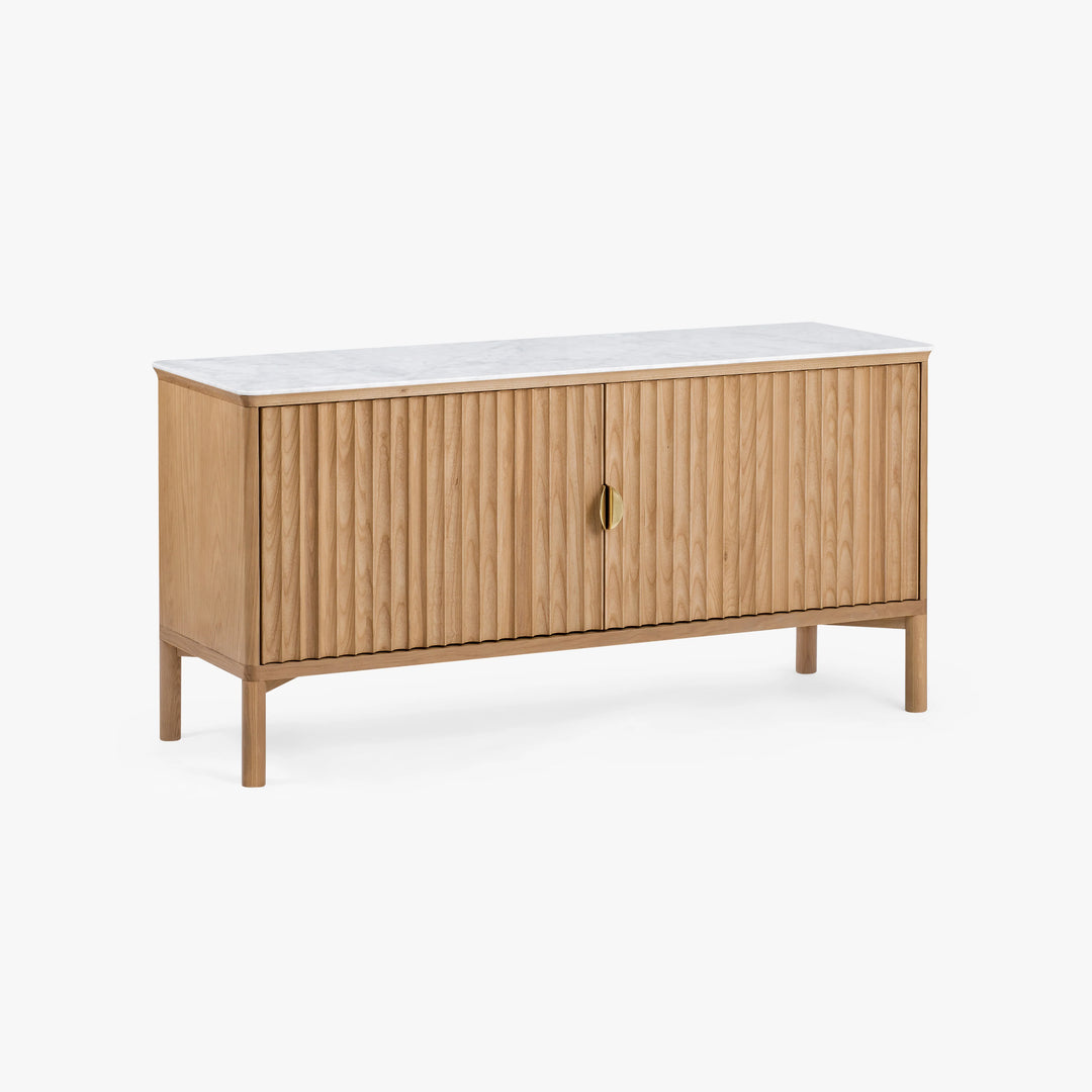 Oak Reeded 2 Door Sideboard