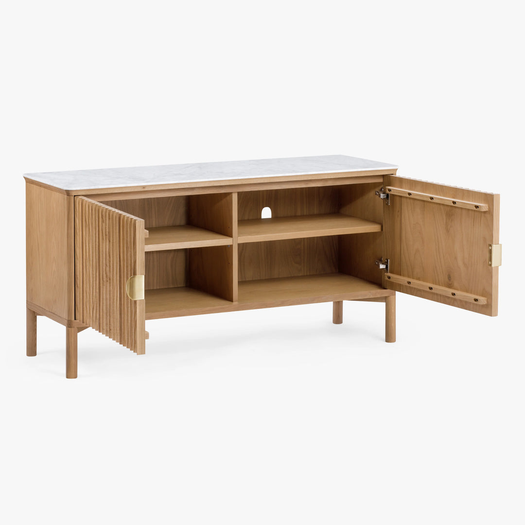 Oak Reeded 2 Door Sideboard