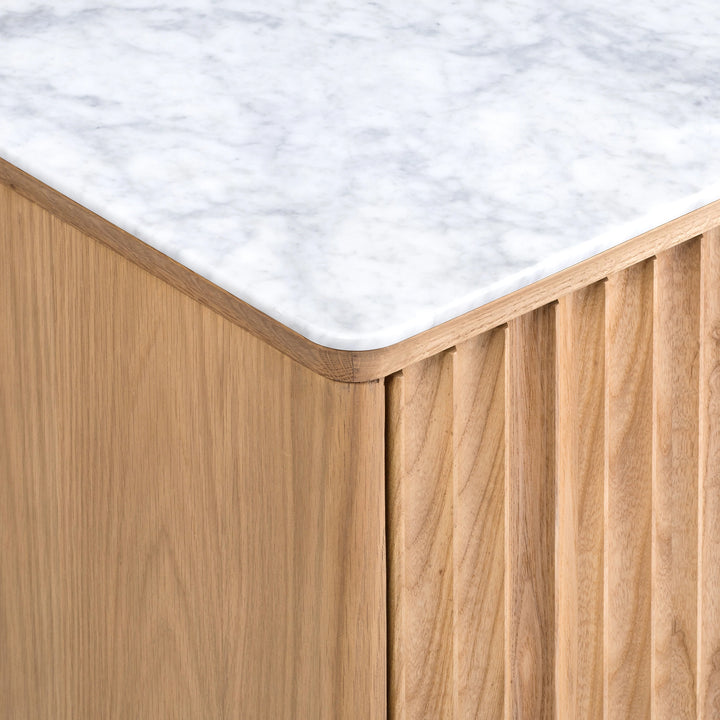 Oak Reeded 2 Door Sideboard