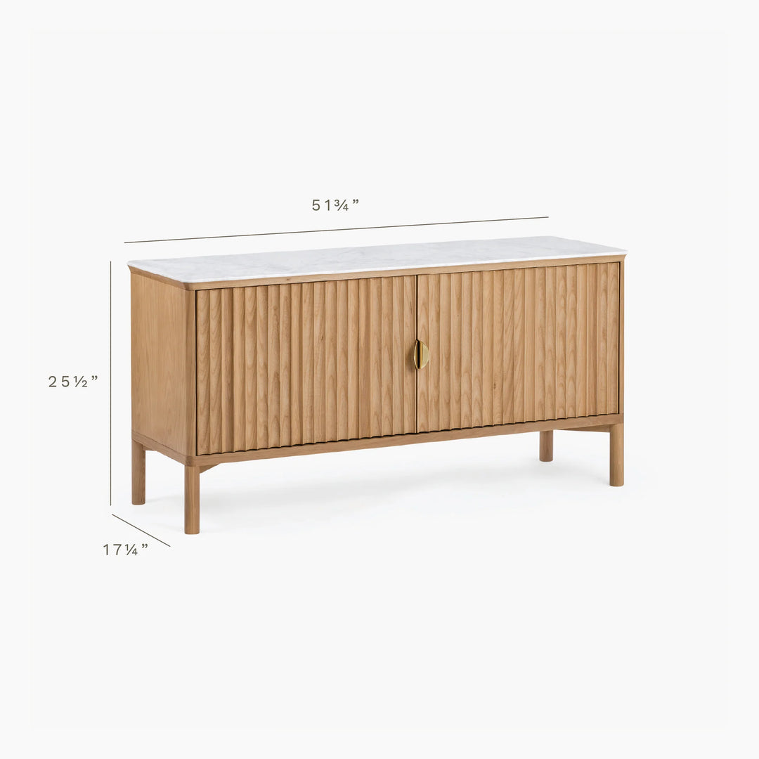 Oak Reeded 2 Door Sideboard