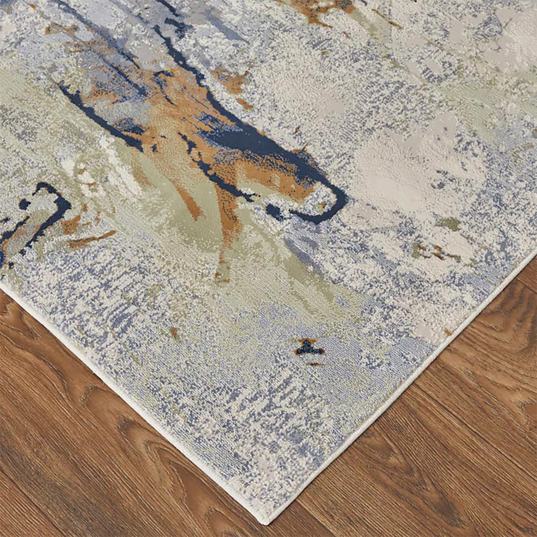 Clio Blue Abstract Area Rug