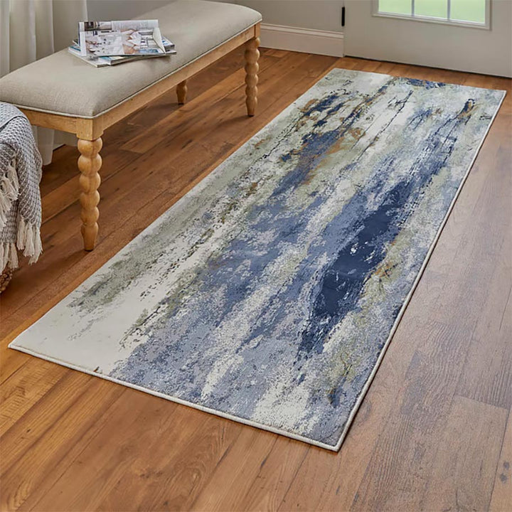 Clio Blue Abstract Area Rug