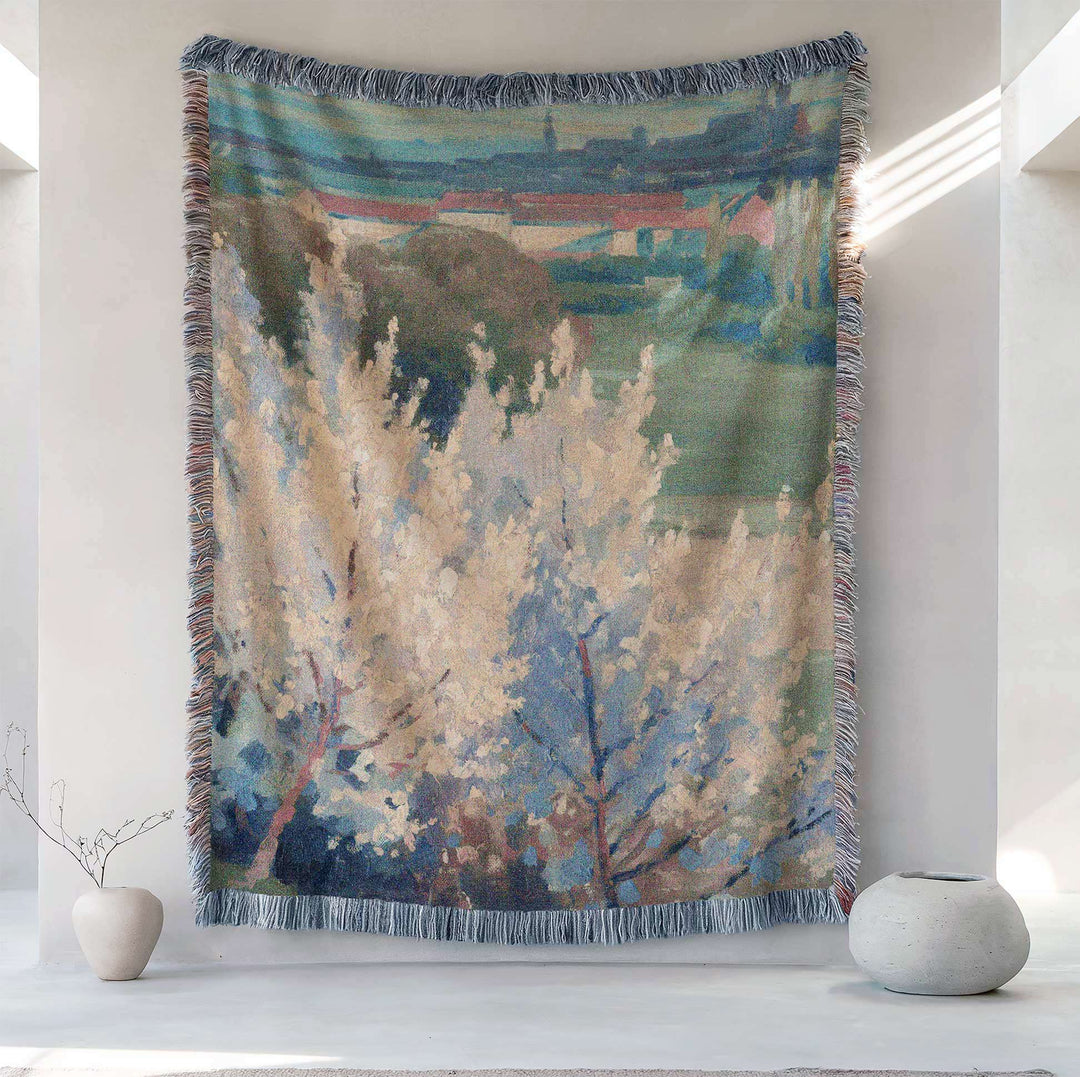 European Countryside Woven Blanket