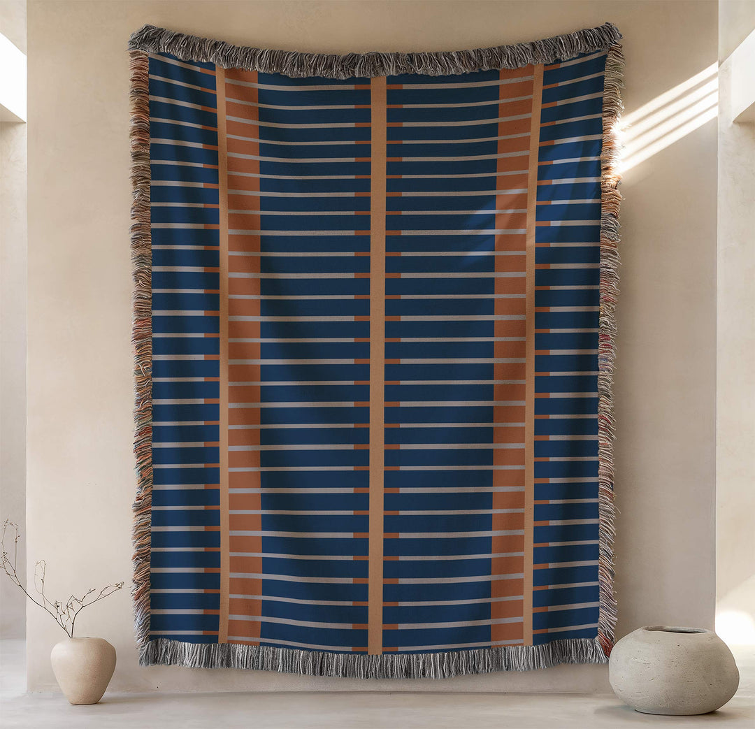 Horizon Geometric Woven Blanket