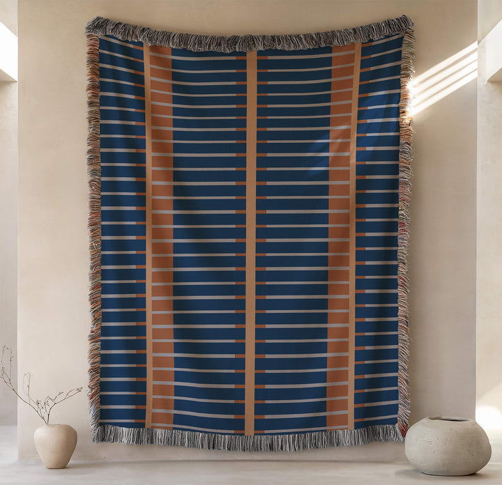 Horizon Geometric Woven Blanket