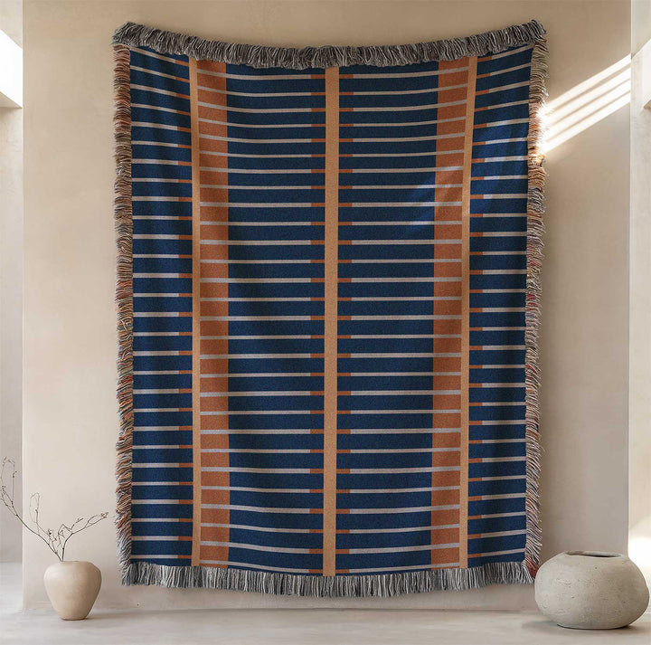 Horizon Geometric Woven Blanket