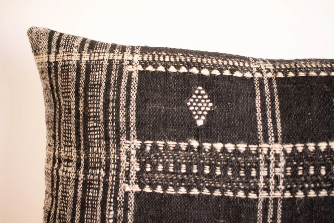 Lolita Wool XL Lumbar Pillow Cover Black
