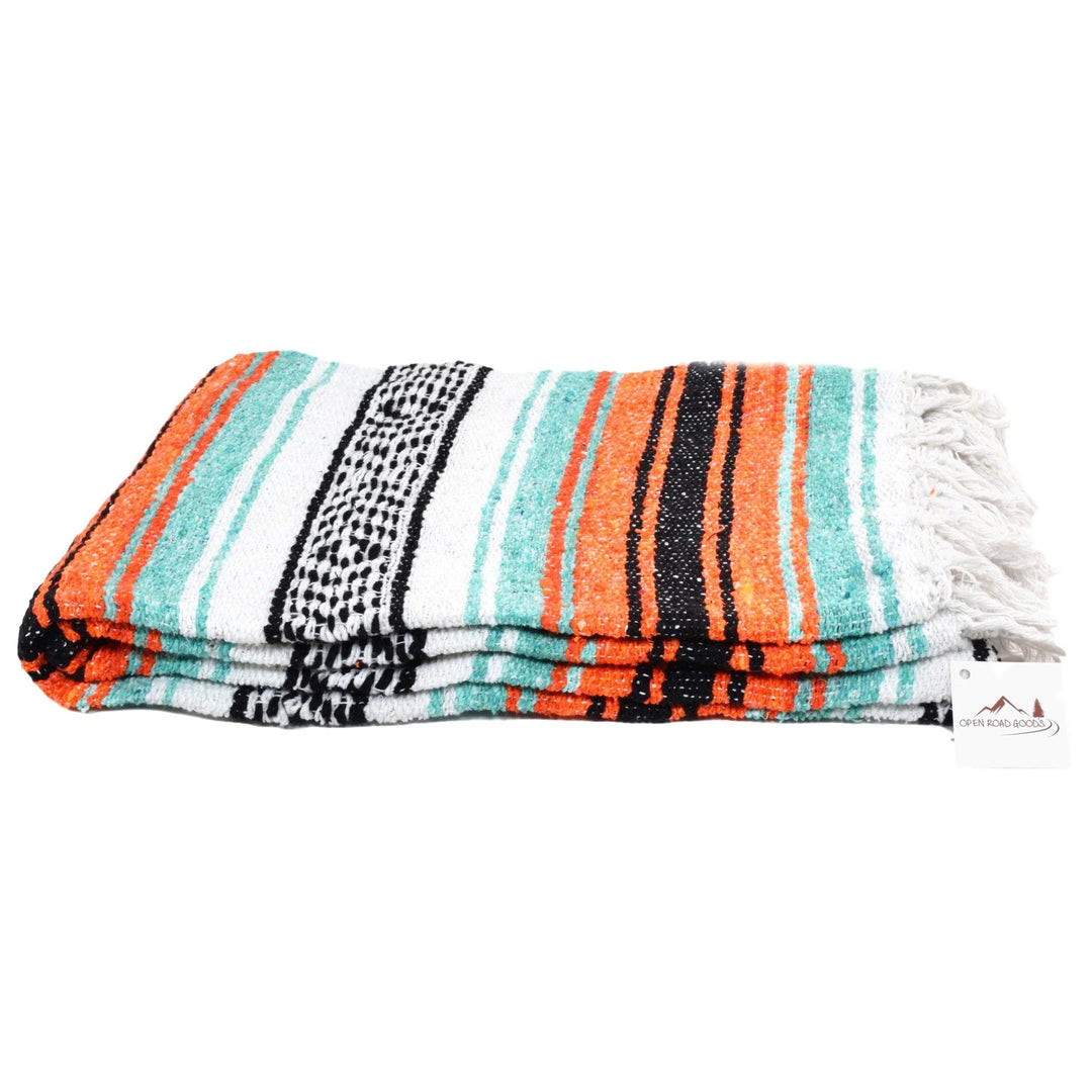 Mint & Orange Mexican Falsa Blanket