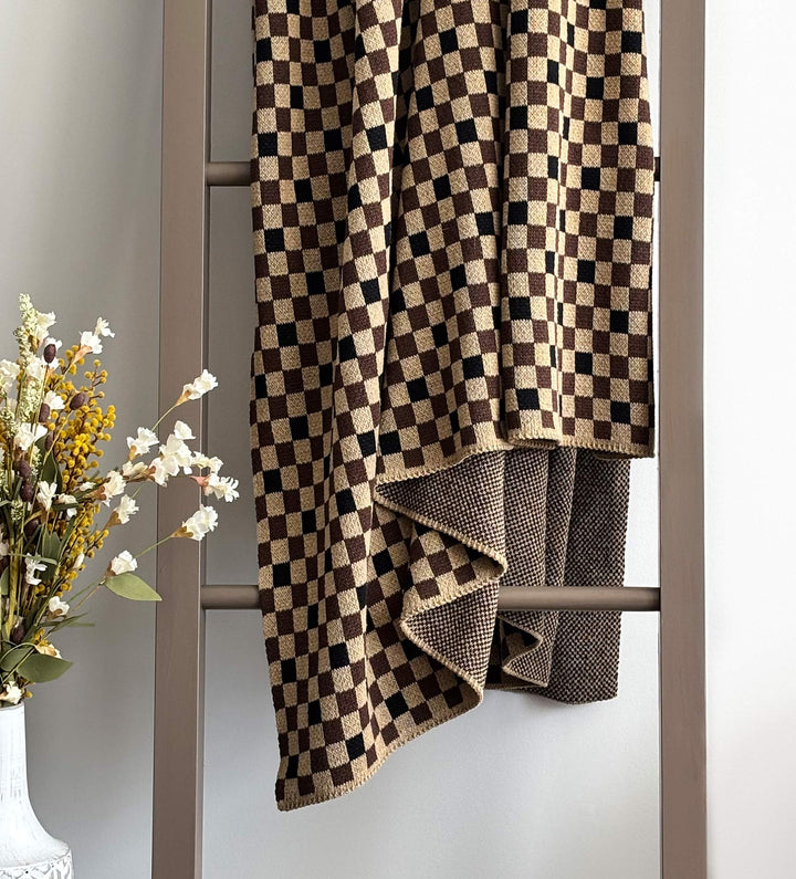 Preston Checkered Knit Blanket
