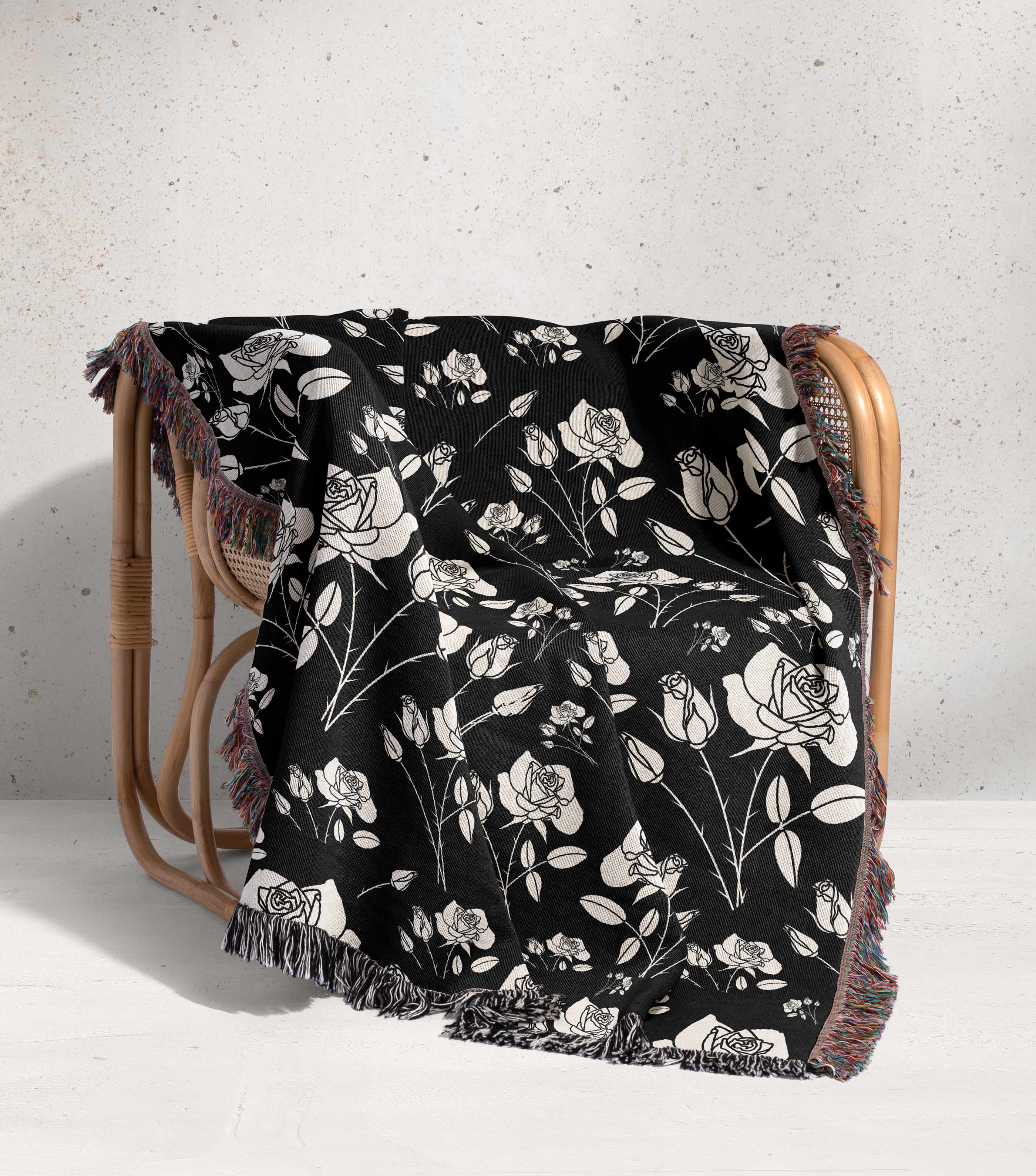 Roses Floral Woven Throw Blanket – Cassia Clover