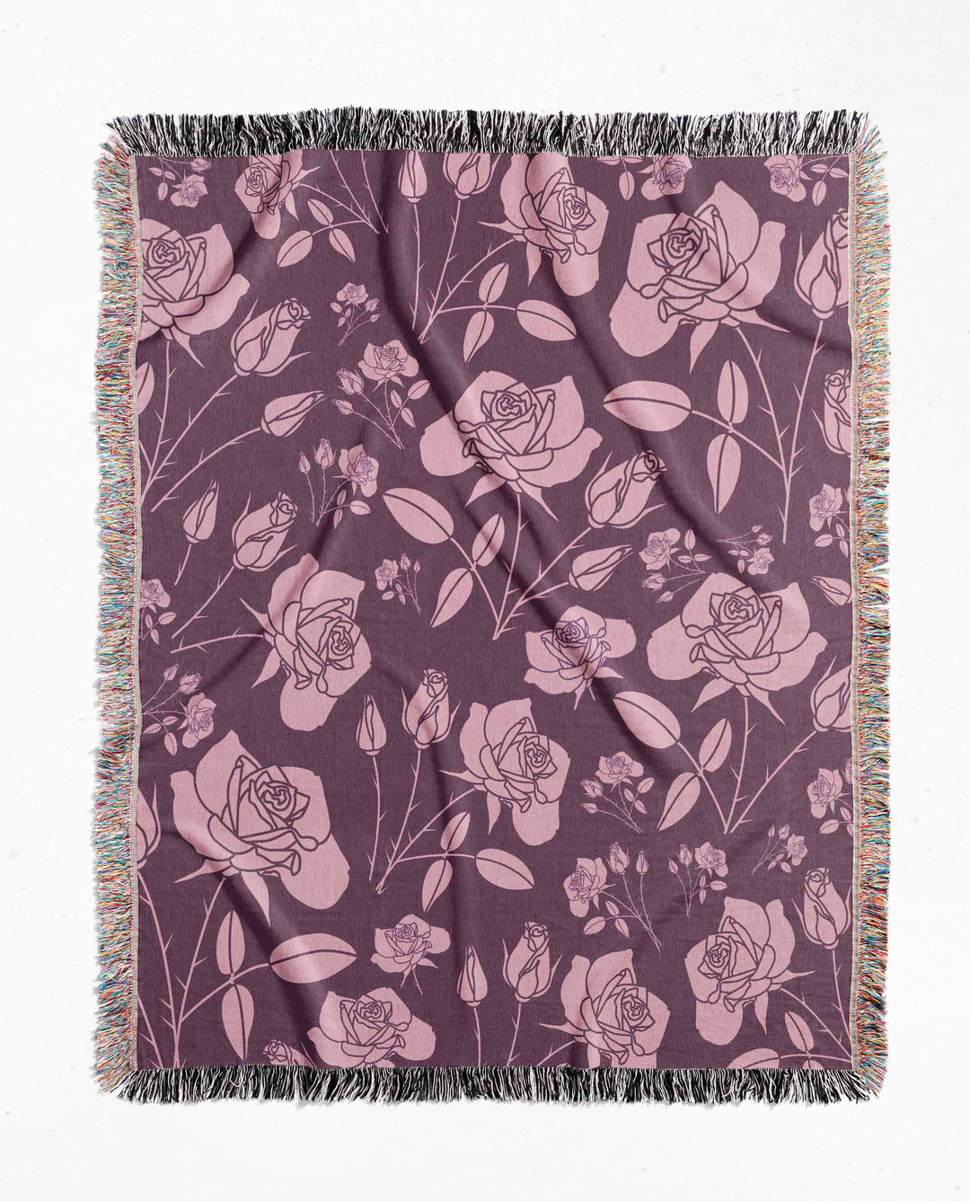 Roses Grande Floral Woven Throw Blanket