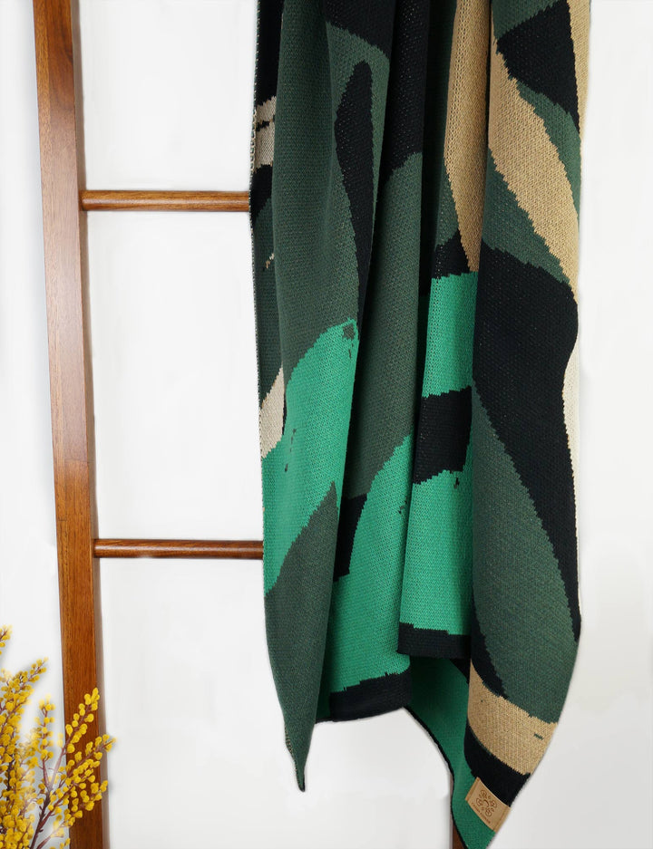 Abstract Verde Knit Blanket