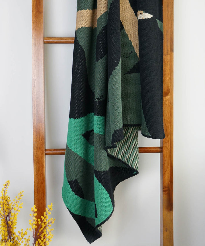 Abstract Verde Knit Blanket