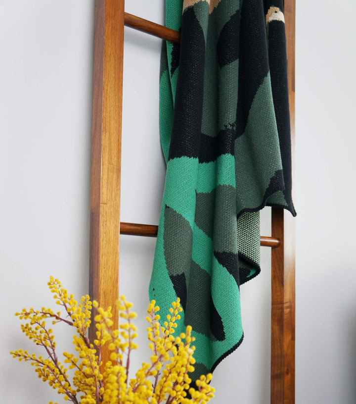 Abstract Verde Knit Blanket