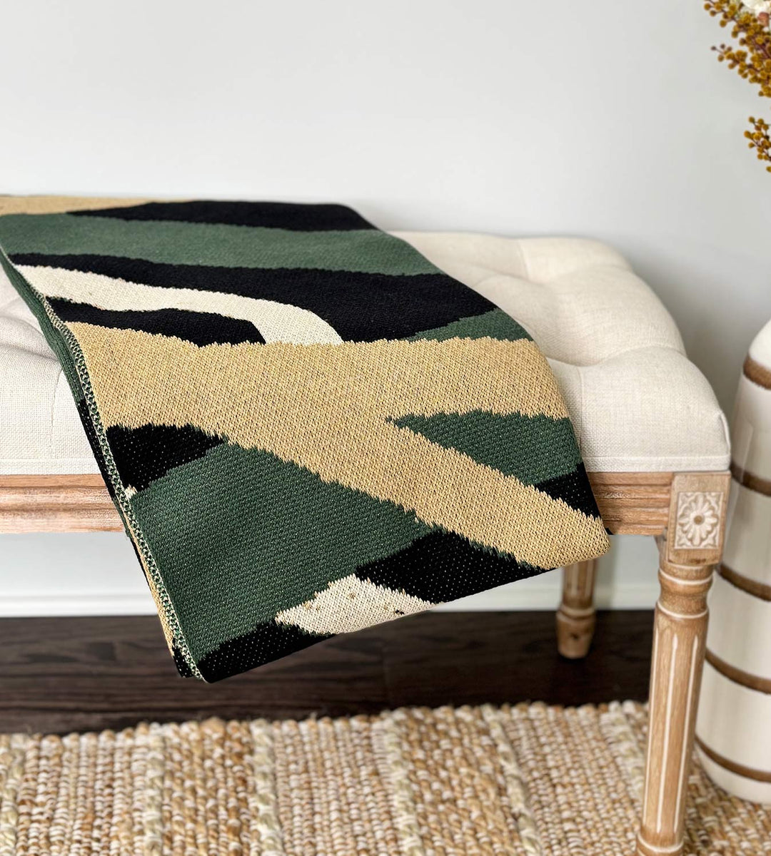 Abstract Verde Knit Blanket