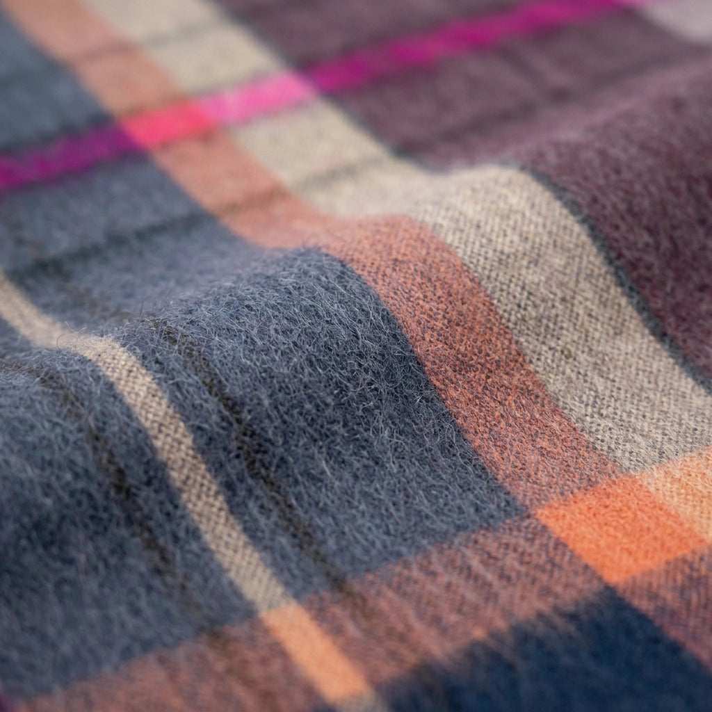 Alpaca Check Throw Blanket