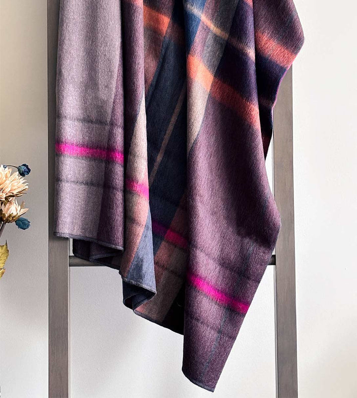 Alpaca Check Throw Blanket