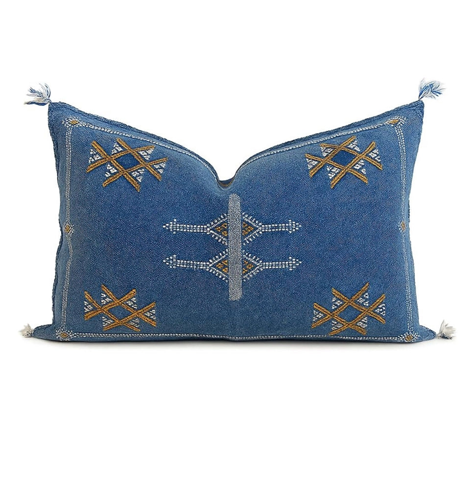 Amir Moroccan Lumbar Cactus Silk Pillow Cover