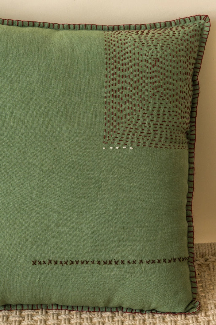 Atelier Embroidered Linen Pillow Cover