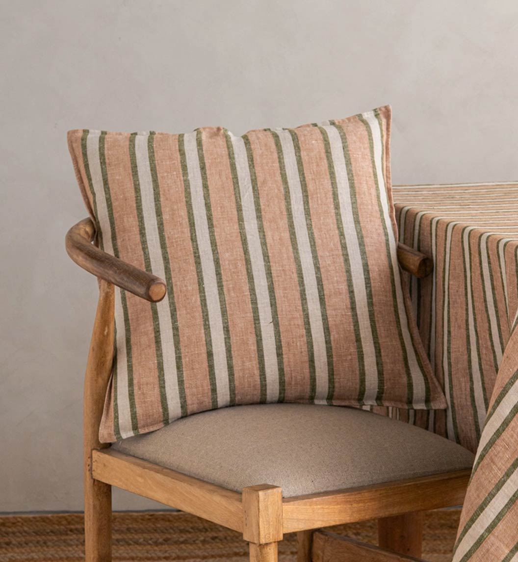 Cabana Striped Linen Pillow Cover