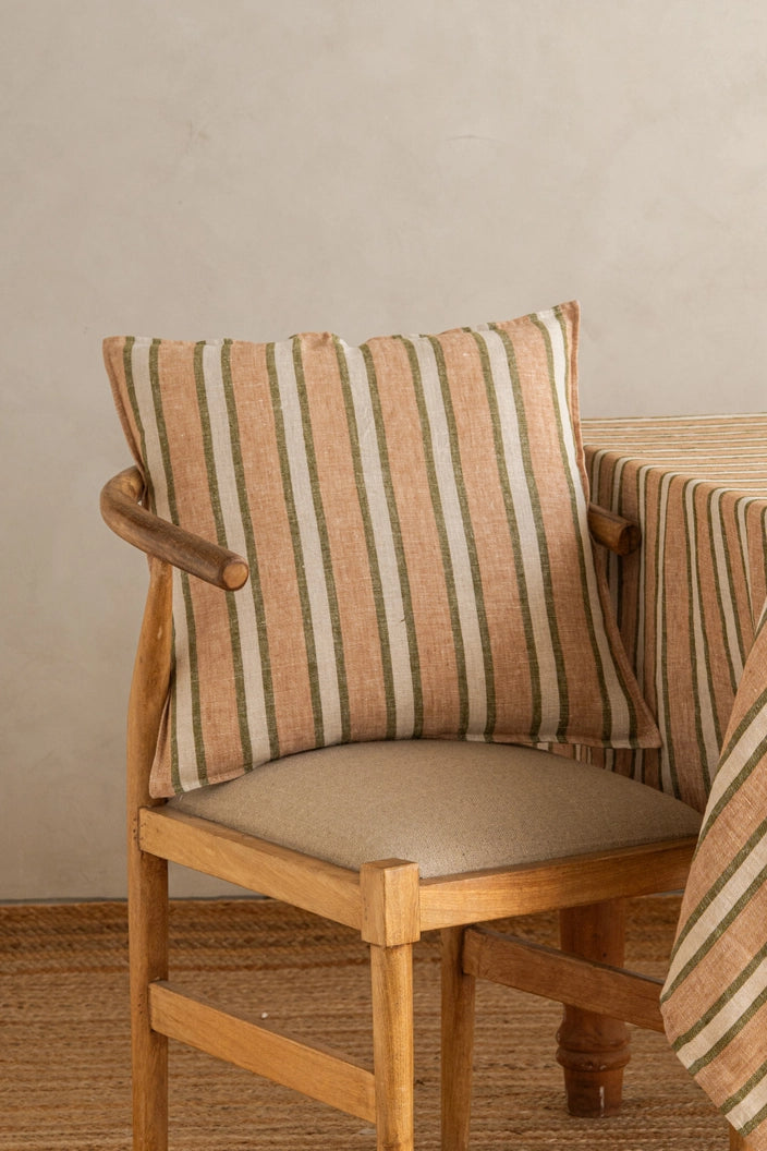 Cabana Striped Linen Pillow Cover