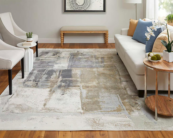 Clio Mocha Abstract Area Rug