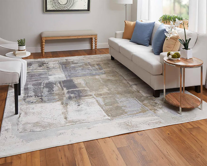 Clio Mocha Abstract Area Rug