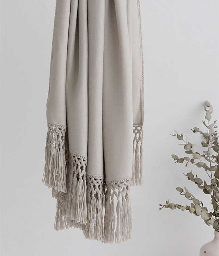 Lourdes Alpaca Tassel Throw Blanket