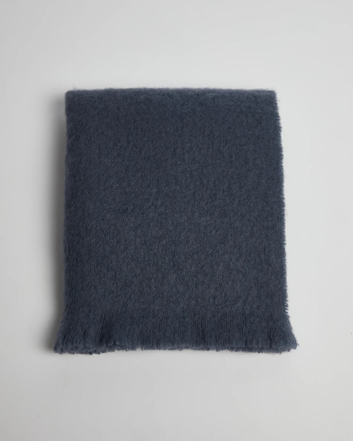 Midnight Navy Mohair Throw