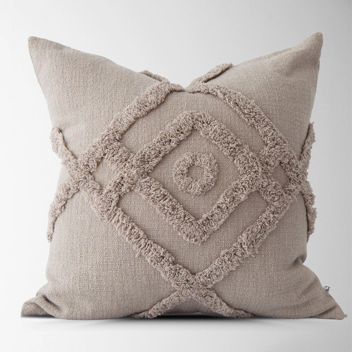 Greer Tufted Shag Pillow Cover Oyster