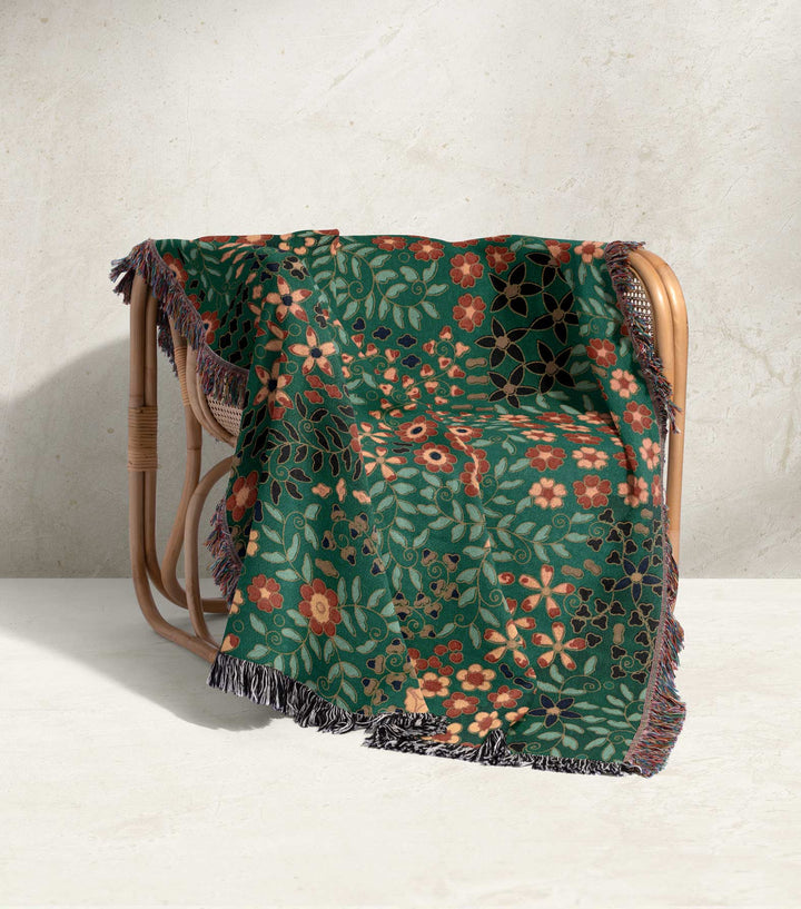 Jardin Floral Woven Blanket