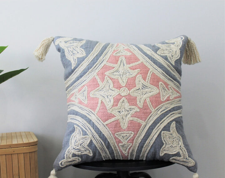 Laila Embroidered Pastel Pillow