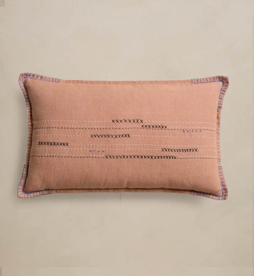 Meadow Blush Linen Pillow Cover
