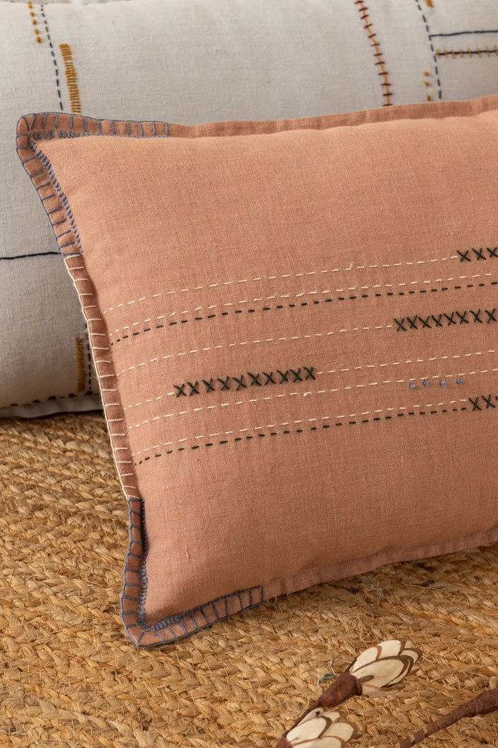 Meadow Blush Linen Pillow Cover