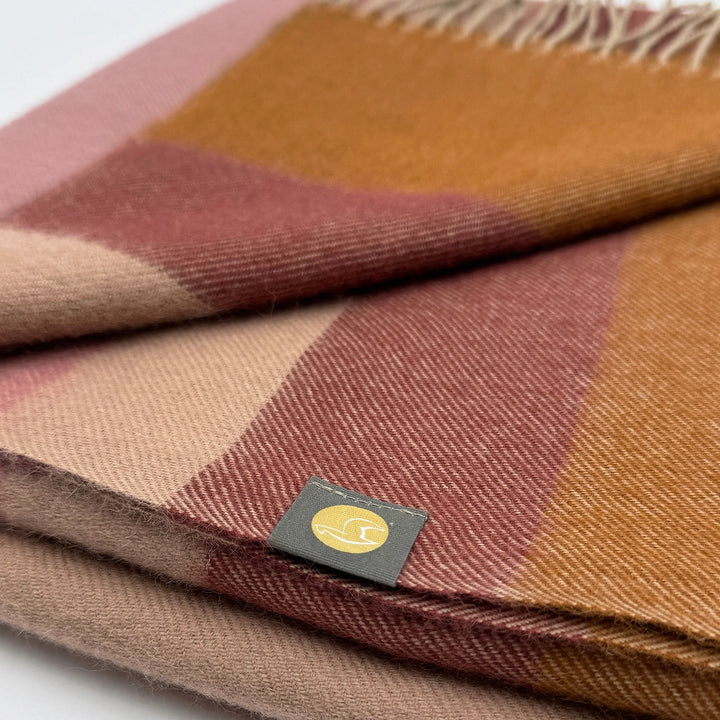 Mocha Rose Pink Baby Alpaca Throw