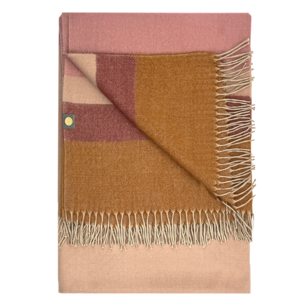 Mocha Rose Pink Baby Alpaca Throw
