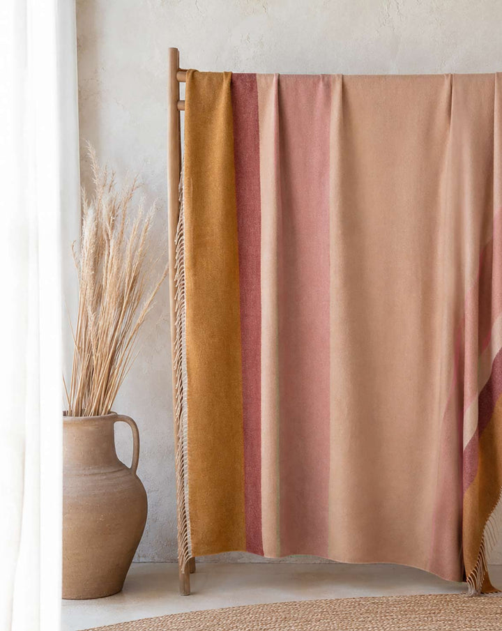 Mocha Rose Pink Baby Alpaca Throw
