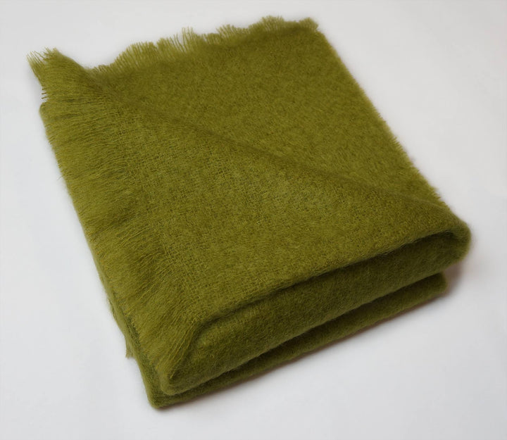 Golden Moss Mohair Throw