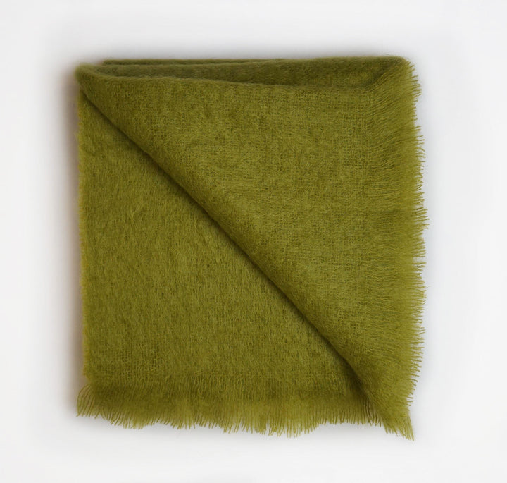 Golden Moss Mohair Throw