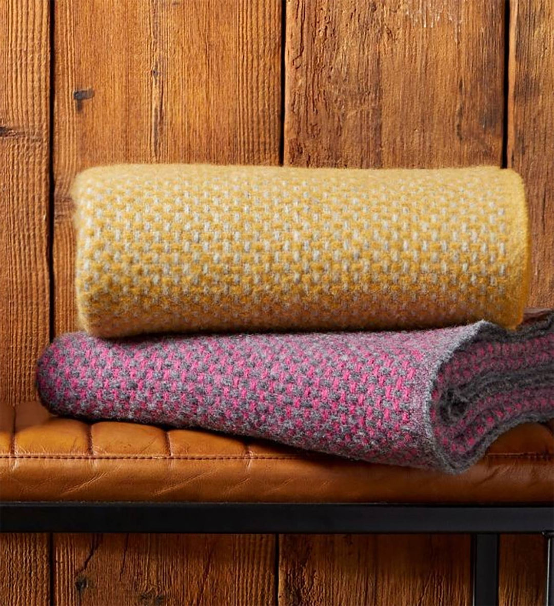 Pink Slate Twill Pure New Wool Blanket