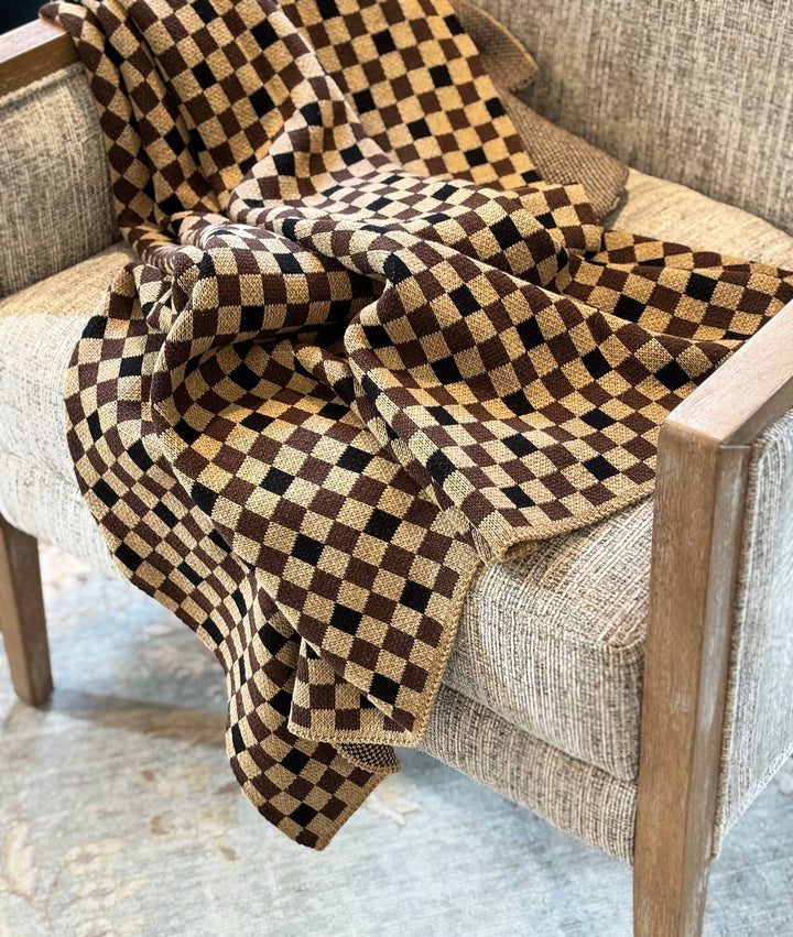 Preston Checkered Knit Blanket