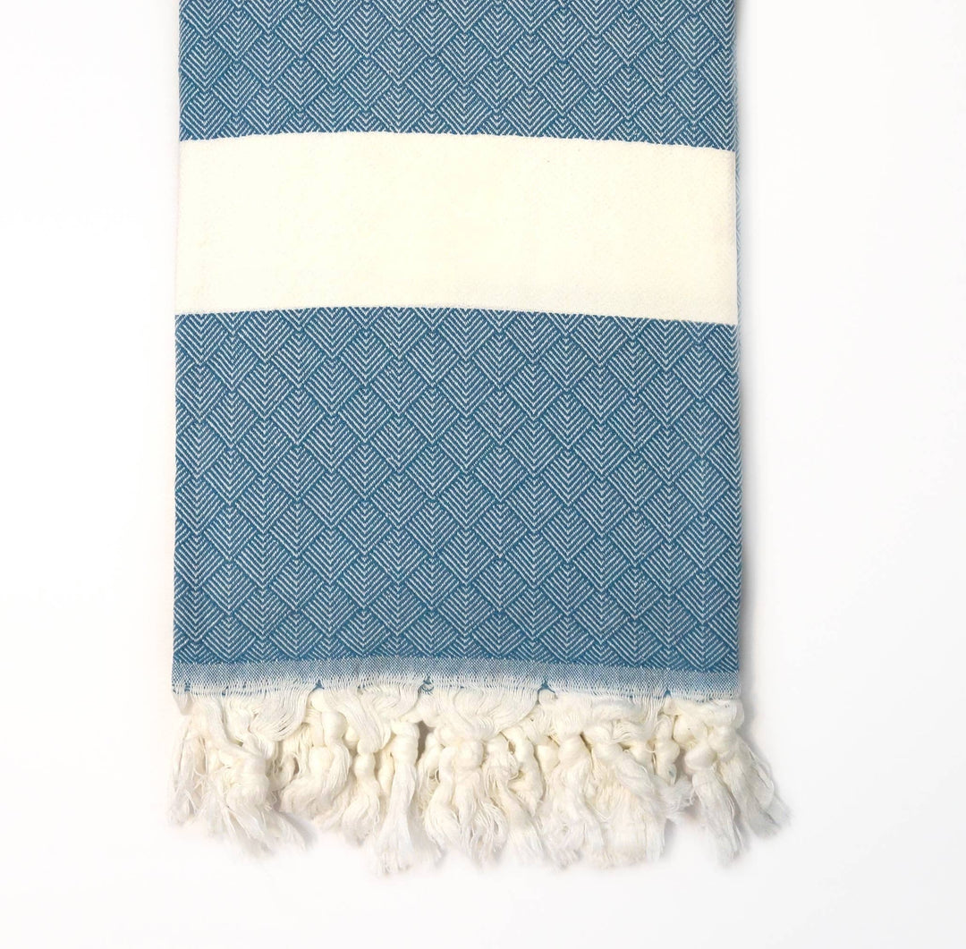 Pyramis Aegean Blue Peshtemal Turkish Towel