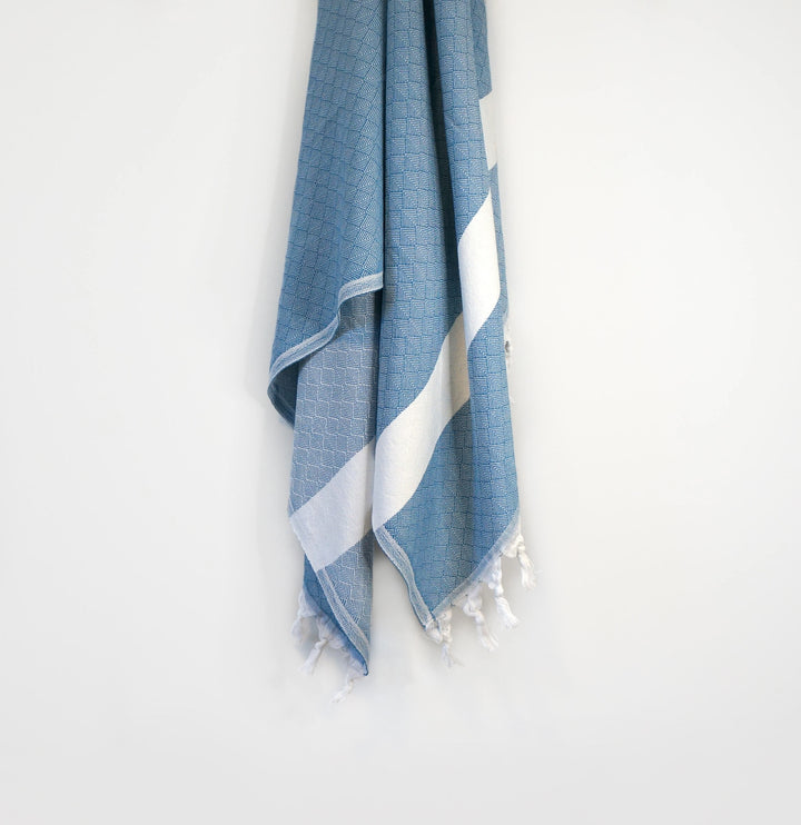 Pyramis Aegean Blue Peshtemal Turkish Towel