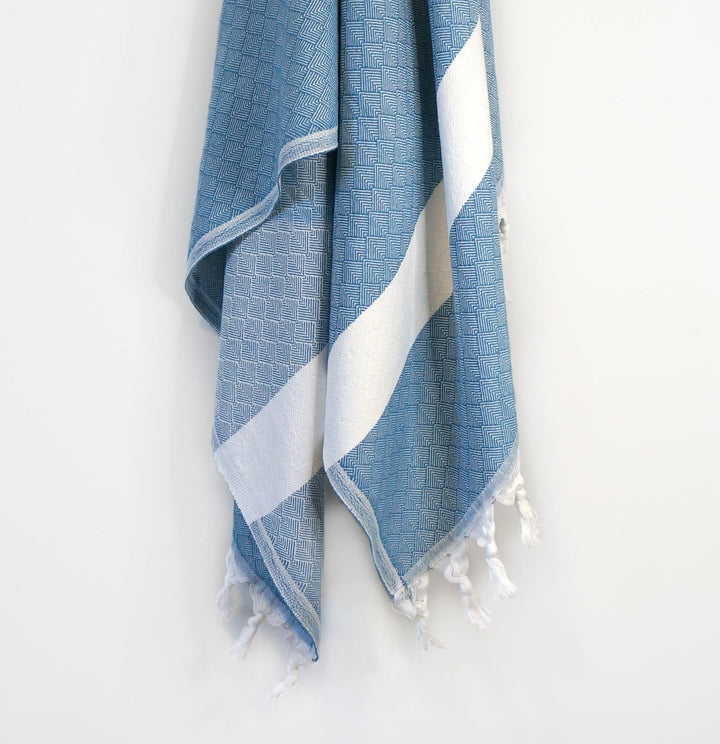 Pyramis Aegean Blue Peshtemal Turkish Towel