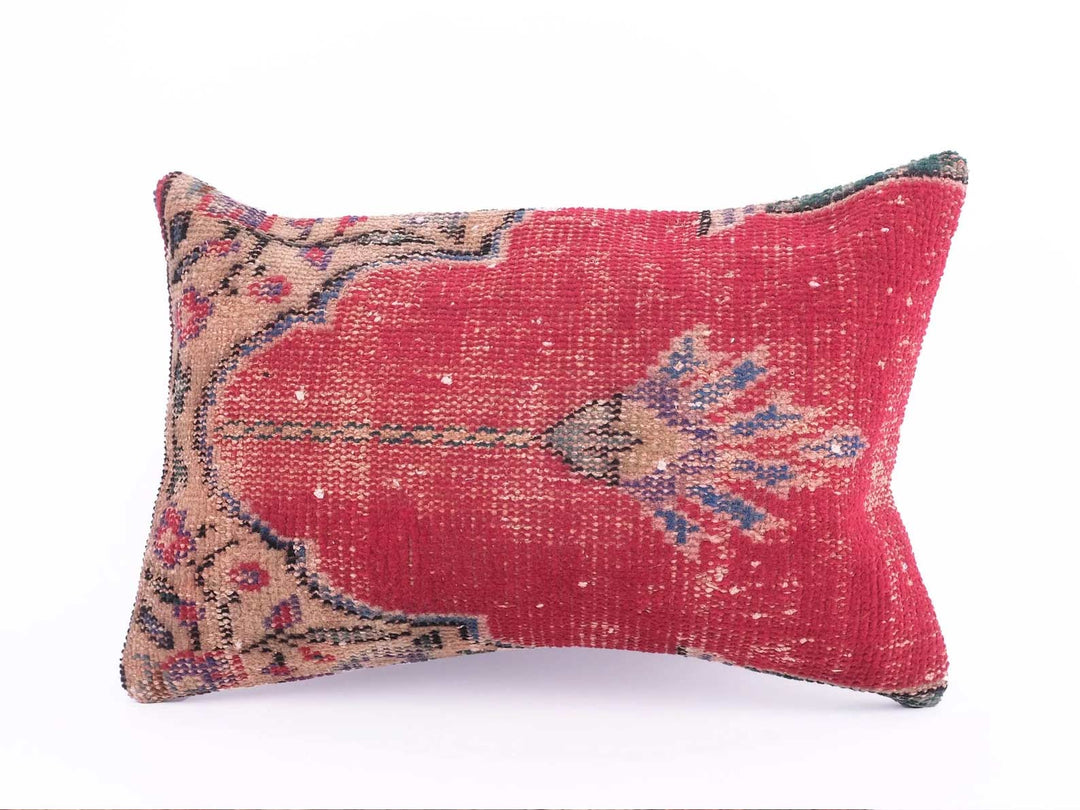 Ruby Turkish Kilim Lumbar Pillow Cover