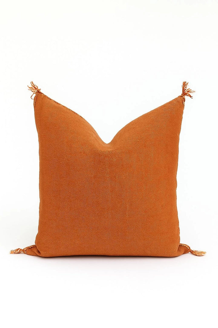 Rust Moroccan Cactus Silk Pillow Cover