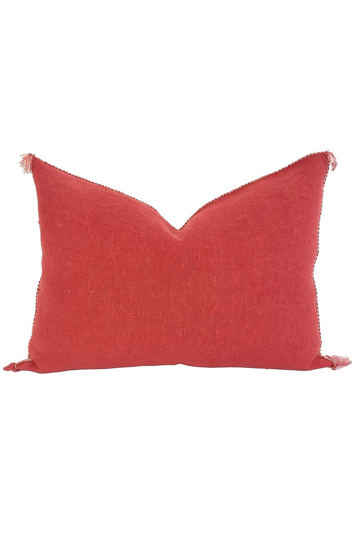 Scarlet Moroccan Lumbar Cactus Silk Pillow Cover