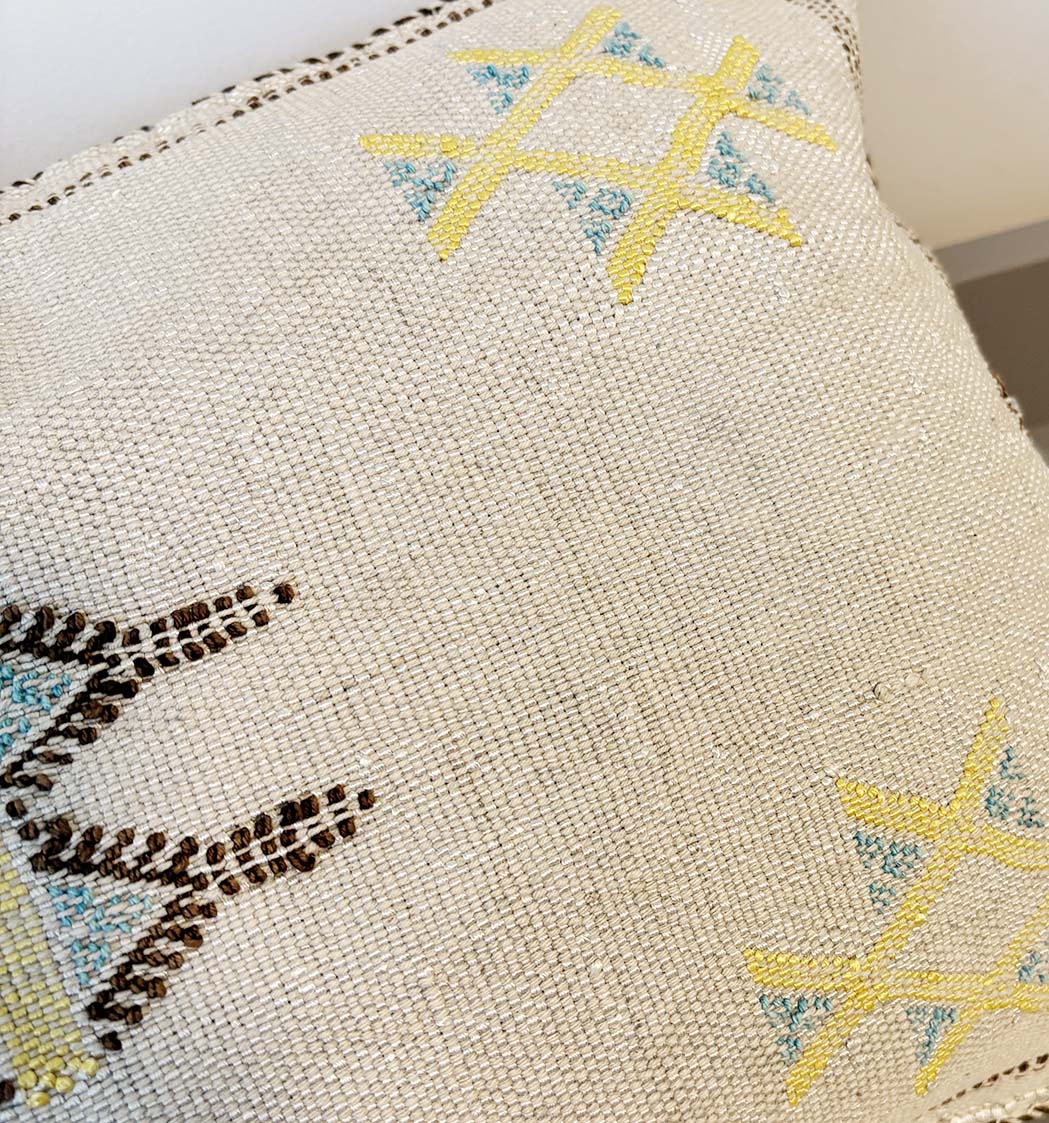 Stone Moroccan Lumbar Cactus Silk Pillow Cover